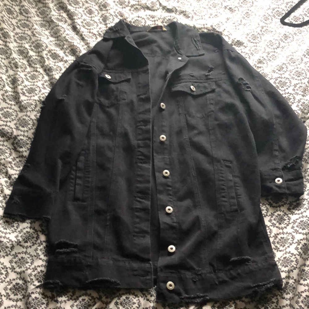 Black denim jacket